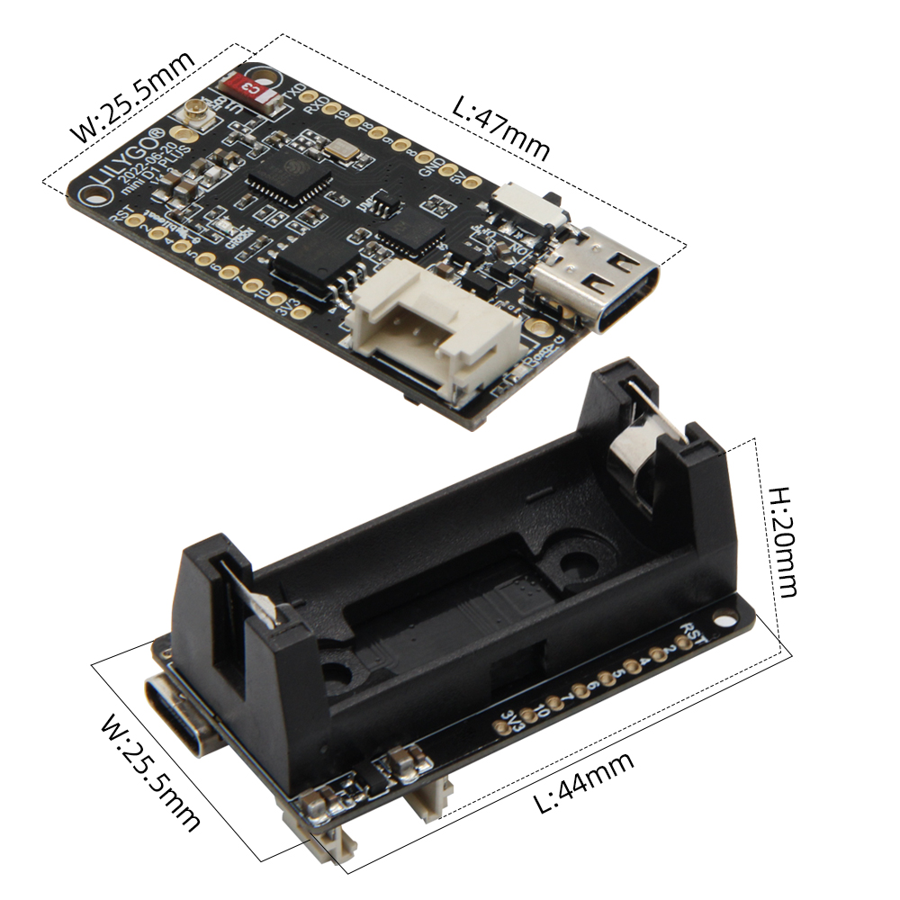 LILYGO® TTGO T-OI Plus ESP32-C - Esp32 Battery Holder Lipo incelemesi ve fiyatı