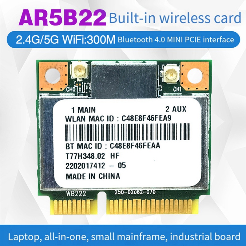 AR5B22 AR9462 WiFi Kartı + Dah - Antenna 2.4Ghz incelemesi ve fiyatı